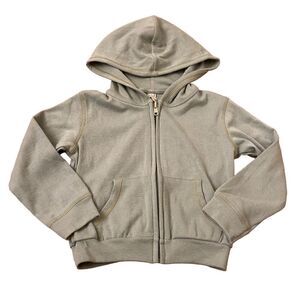 NEW SKIMS Logo Pointelle Zip Front Sweatshirt Hooded Jacket Mineral Green Size 4